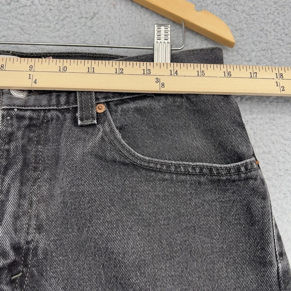 Levi's 505 Regular Fit Jeans Mens 33x32 Black Gray Denim Straight Leg Button Fly